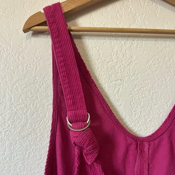 We The Free High Roller Cord Jumpsuit in Magenta Pink - Size Small - Picture 5 of 8